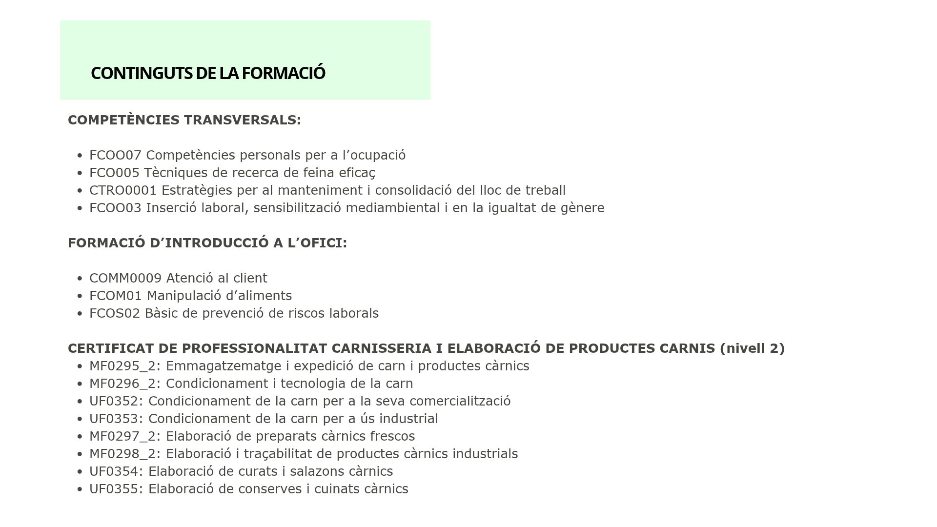 FPO Carnisseria